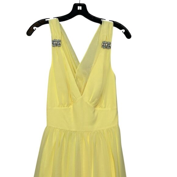 Sachin + Babi Yellow Chiffon Kenzia Lemon Drop Formal Maxi Dress | size 6 - Picture 9 of 13